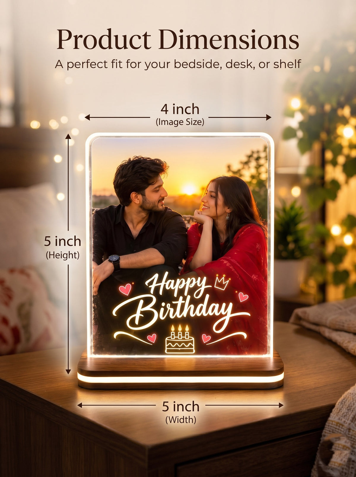 Personalized LED Birthday Photo Frame 🎂❤️