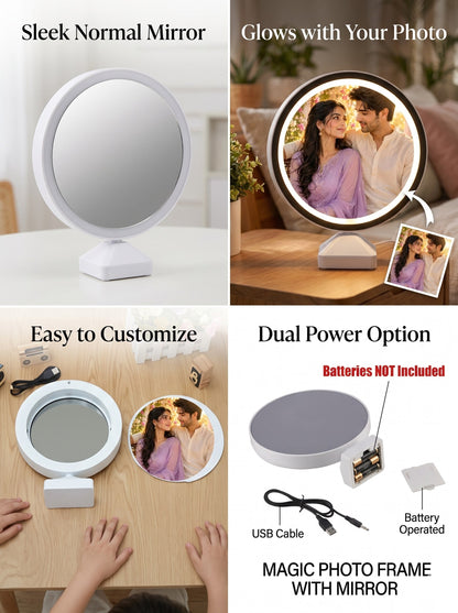Personalized Magic Mirror LED Photo Frame 💖✨
