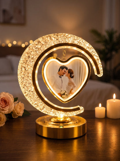 Personalized Crystal Moon LED Photo Lamp