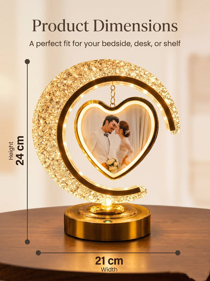 Personalized Crystal Moon LED Photo Lamp