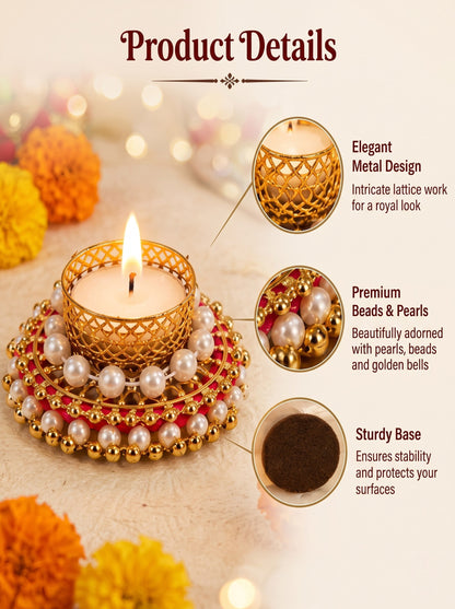 Decorative Tealight Candle Holder Set of 4 – Festive Diwali Home Decor