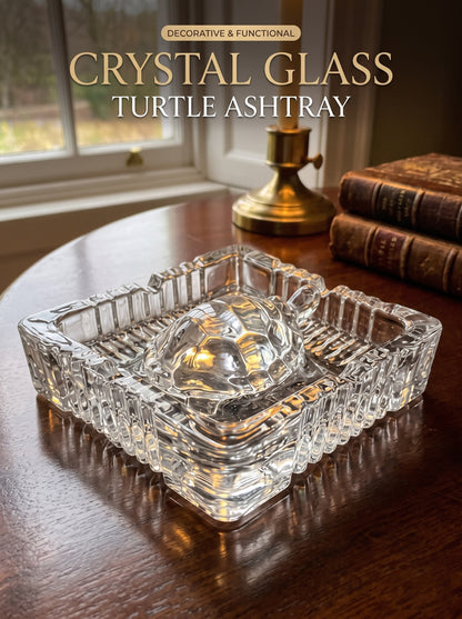 Crystal Glass Tortoise with Square Plate – Elegant Home Decor & Gift