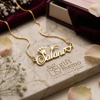 Personalised Name Necklace Gold Plated- 24 K